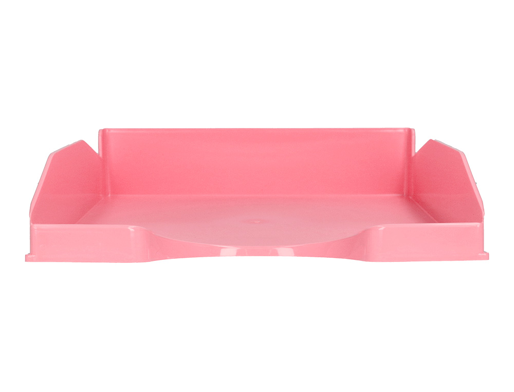 CORBEILLE A COURRIER Q-CONNECT PLASTIQUE           240X70X340MM COLORIS ROSE     PASTEL OPAQUE