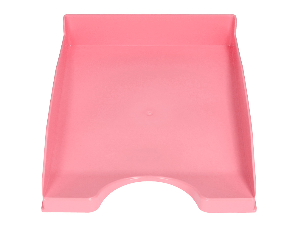 CORBEILLE A COURRIER Q-CONNECT PLASTIQUE           240X70X340MM COLORIS ROSE     PASTEL OPAQUE
