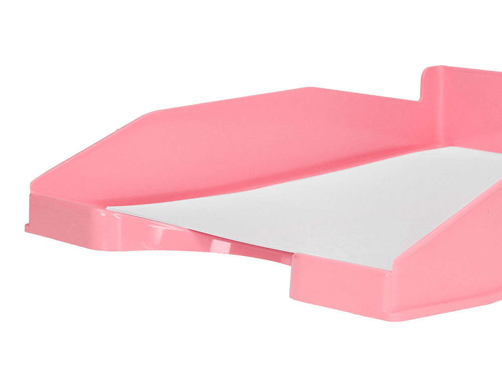 CORBEILLE A COURRIER Q-CONNECT PLASTIQUE           240X70X340MM COLORIS ROSE     PASTEL OPAQUE