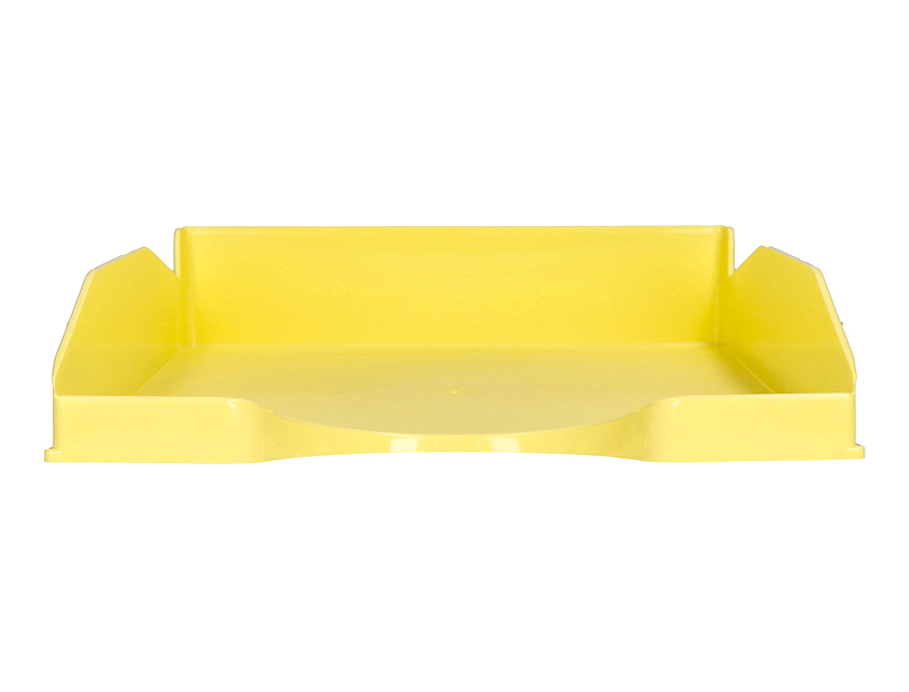 CORBEILLE A COURRIER Q-CONNECT PLASTIQUE           240X70X340MM COLORIS JAUNE    PASTEL OPAQUE