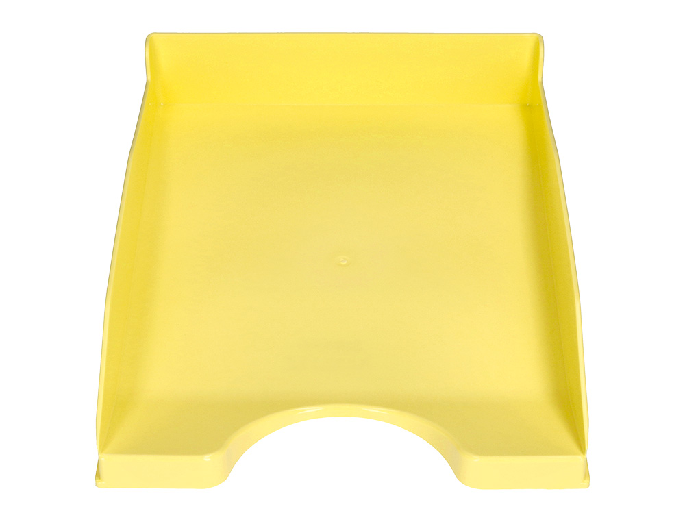 CORBEILLE A COURRIER Q-CONNECT PLASTIQUE           240X70X340MM COLORIS JAUNE    PASTEL OPAQUE