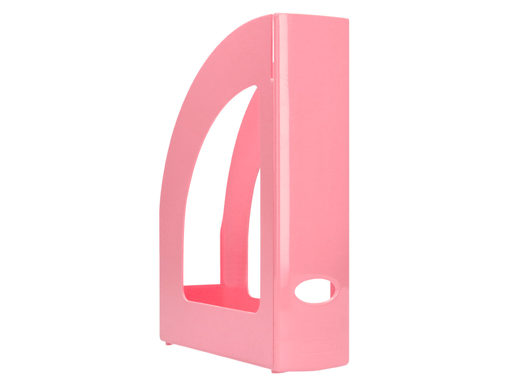 PORTE-REVUES Q-CONNECT PLASTIQUE 320X250X80MM COLORIS ROSE PASTEL