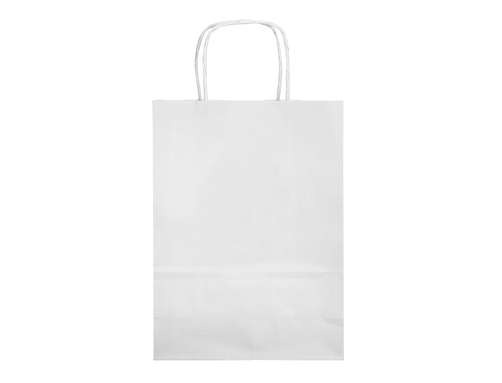 SAC PAPIER Q-CONNECT CELLULOSE XS ANSE TORSADEE    180X240X80MM COLORIS BLANC