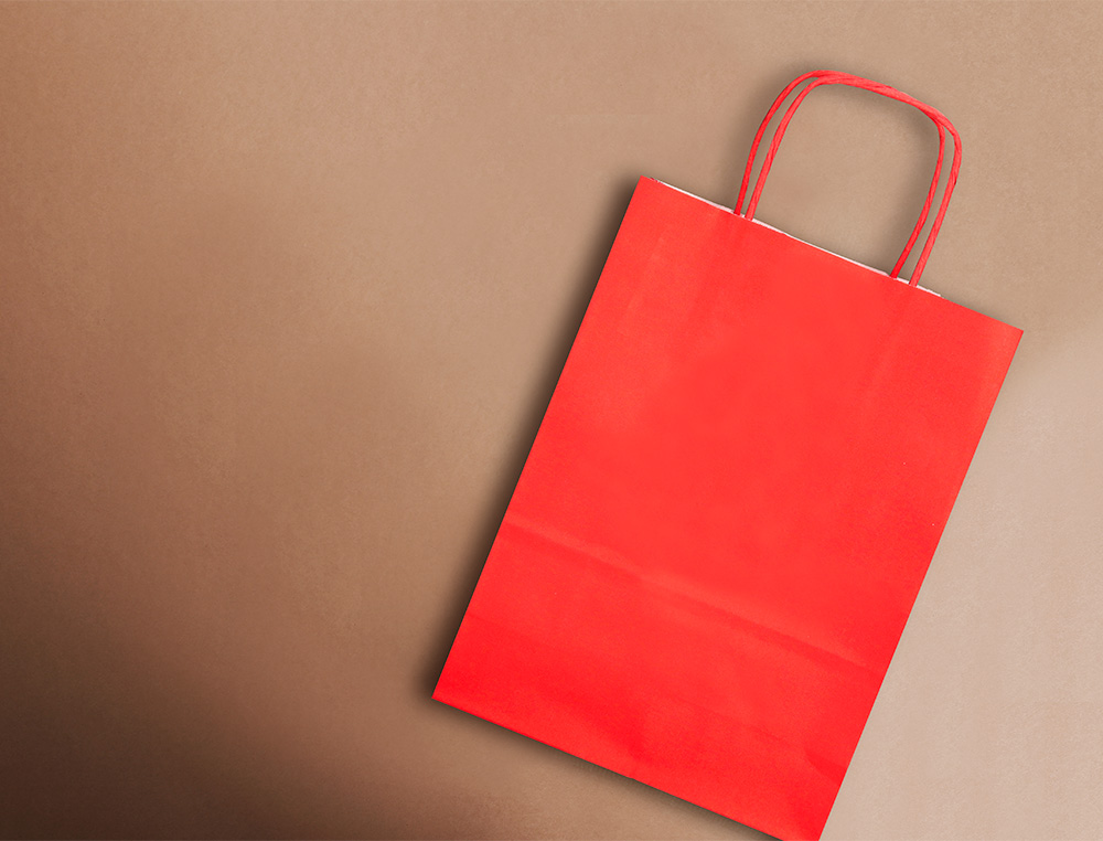 SAC PAPIER Q-CONNECT CELLULOSE XS ANSE TORSADEE    180X240X80MM COLORIS ROUGE