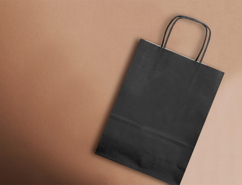 SAC PAPIER Q-CONNECT CELLULOSE S ANSE TORSADEE     240X320X10MM COLORIS NOIR