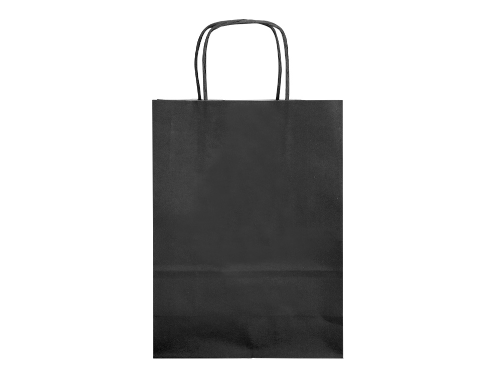 SAC PAPIER Q-CONNECT CELLULOSE S ANSE TORSADEE     240X320X10MM COLORIS NOIR