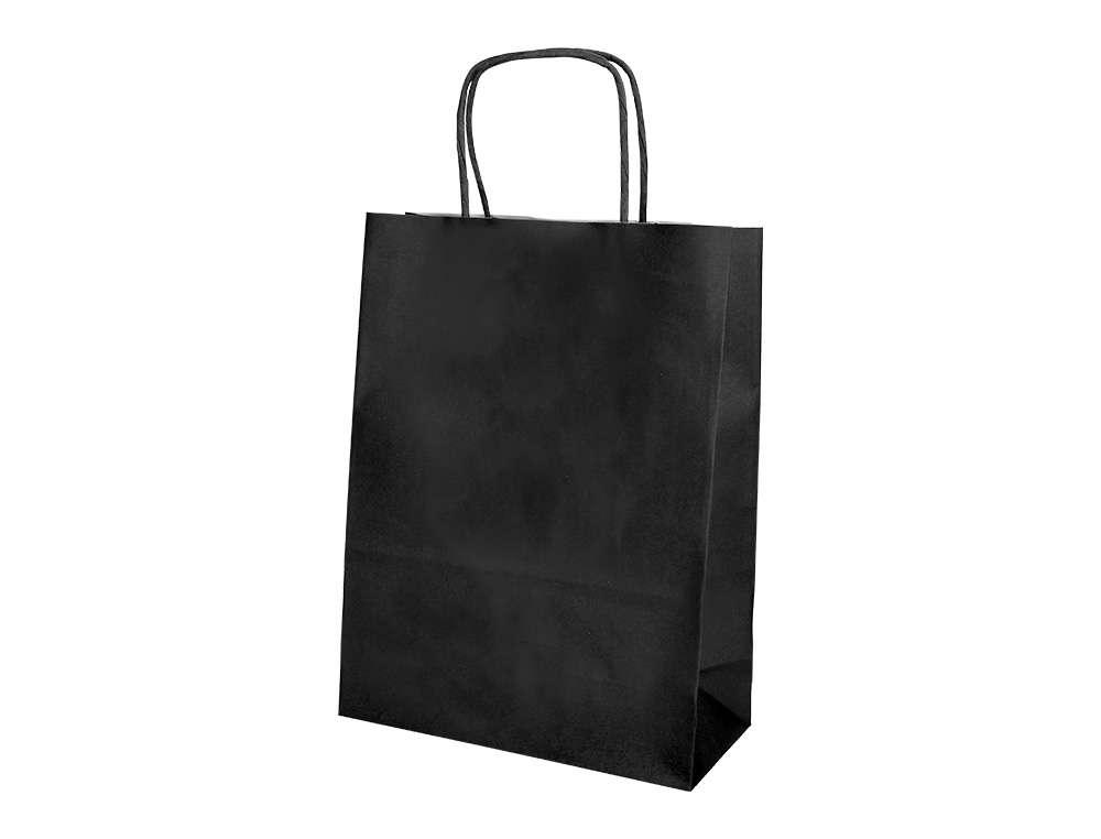 SAC PAPIER Q-CONNECT CELLULOSE S ANSE TORSADEE     240X320X10MM COLORIS NOIR