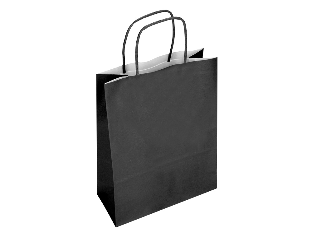 SAC PAPIER Q-CONNECT CELLULOSE S ANSE TORSADEE     240X320X10MM COLORIS NOIR