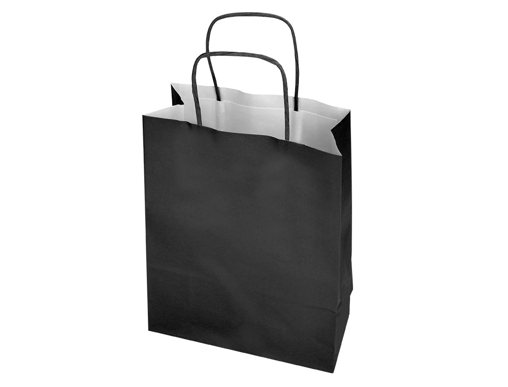 SAC PAPIER Q-CONNECT CELLULOSE S ANSE TORSADEE     240X320X10MM COLORIS NOIR