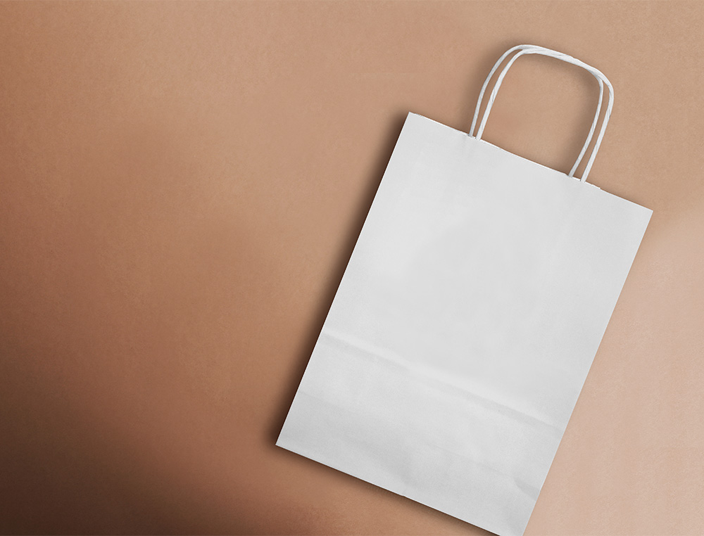 SAC PAPIER Q-CONNECT CELLULOSE M ANSE TORSADEE 270X370X12MM COLORIS BLANC