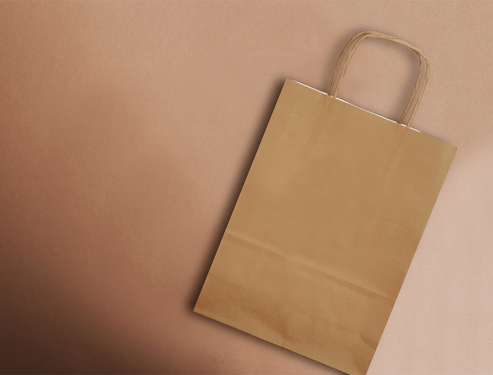 SAC PAPIER Q-CONNECT CELLULOSE NATUREL L ANSE TORSADEE 320X400X14MM