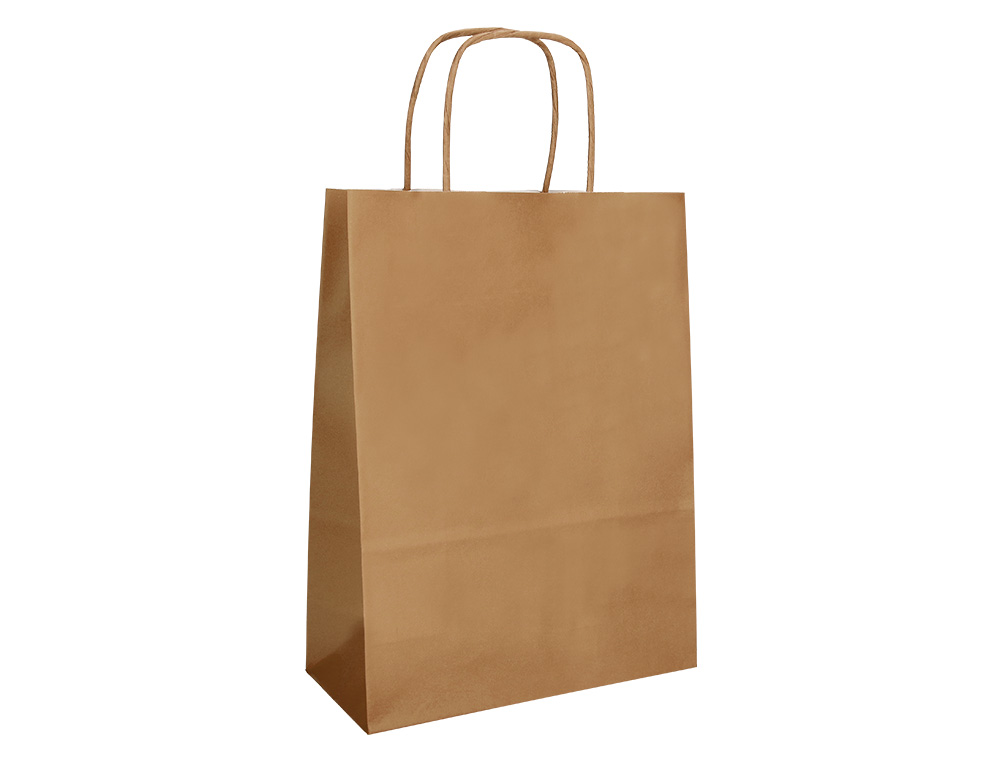 SAC PAPIER Q-CONNECT CELLULOSE NATUREL L ANSE TORSADEE 320X400X14MM