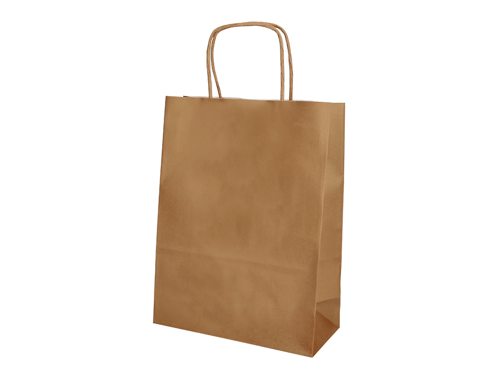SAC PAPIER Q-CONNECT CELLULOSE NATUREL L ANSE TORSADEE 320X400X14MM