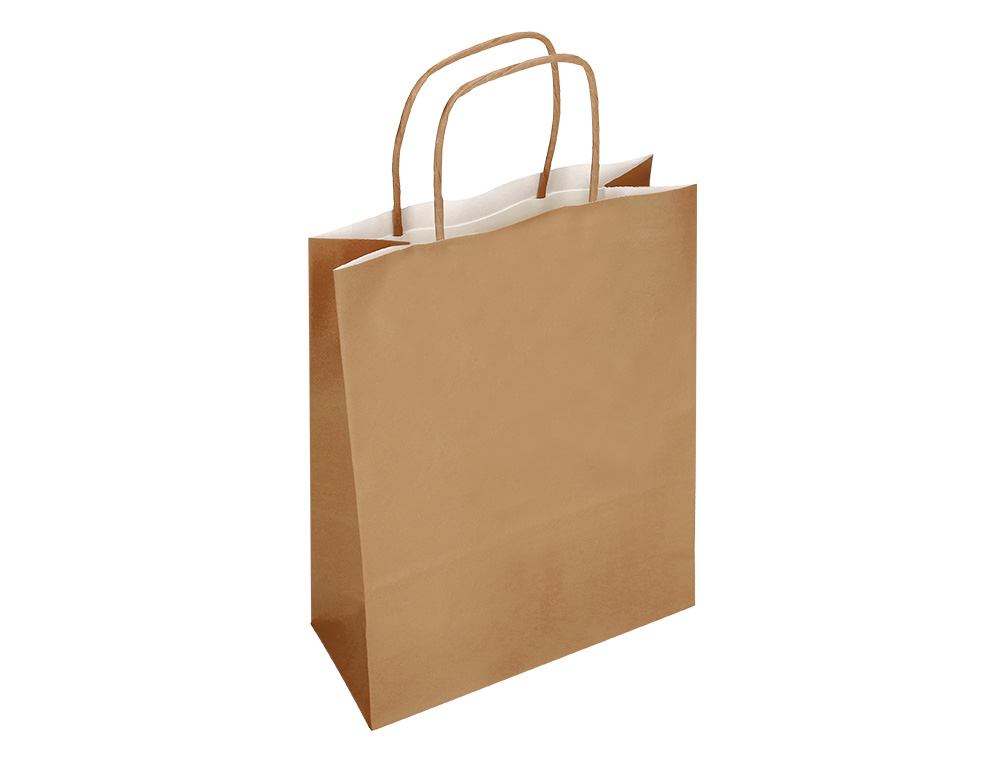 SAC PAPIER Q-CONNECT CELLULOSE NATUREL L ANSE TORSADEE 320X400X14MM