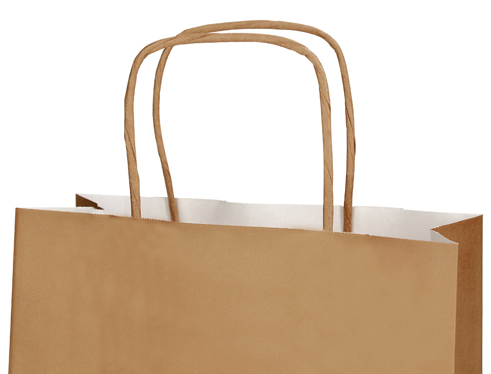 SAC PAPIER Q-CONNECT CELLULOSE NATUREL L ANSE TORSADEE 320X400X14MM