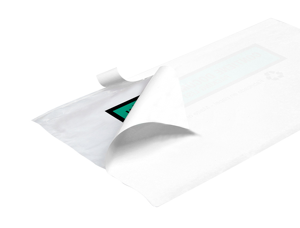 POCHETTE PORTE-DOCUMENTS Q-CONNECT 240X135MM AUTO-ADHESIVE EN PAPIER TEXTE ESPAGNOL ANGLAIS BOITE 100 UNITES