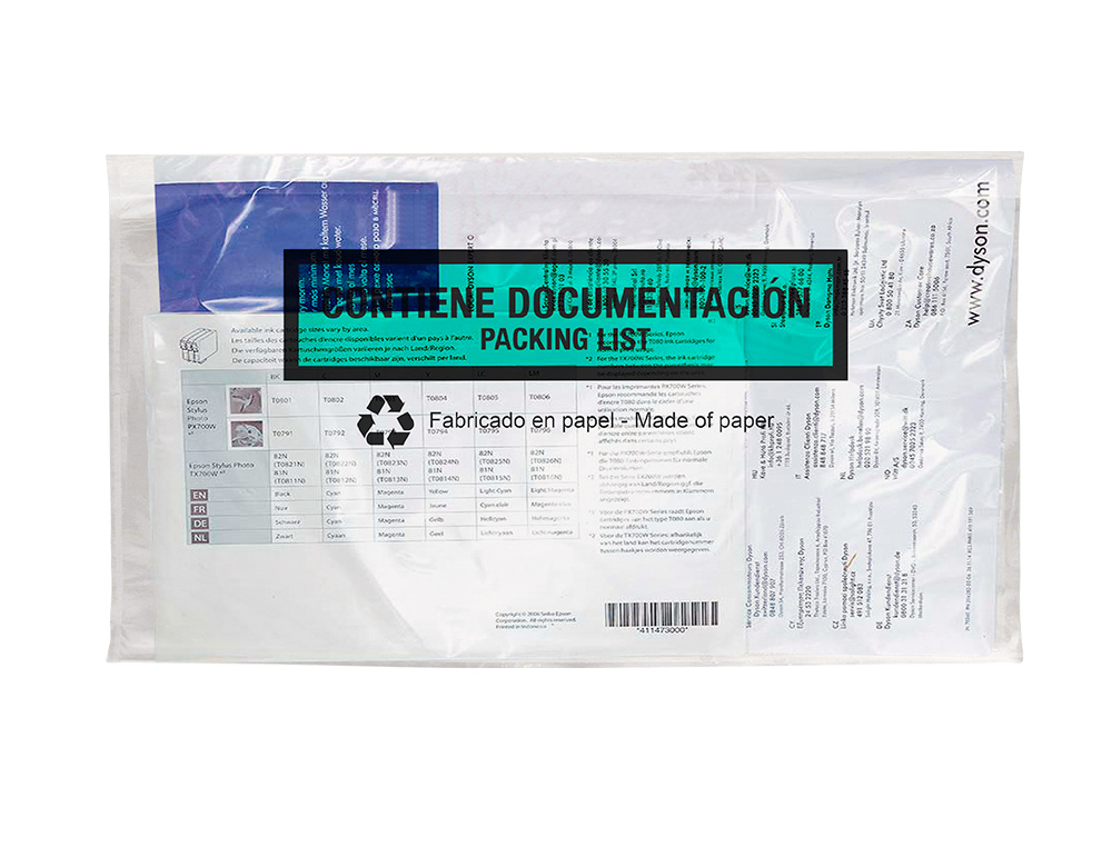 POCHETTE PORTE-DOCUMENTS Q-CONNECT 240X135MM AUTO-ADHESIVE EN PAPIER TEXTE ESPAGNOL ANGLAIS BOITE 100 UNITES