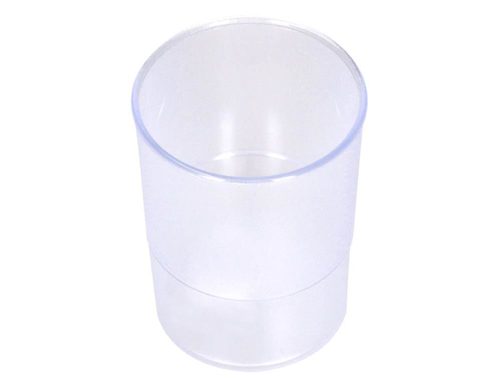 POT A CRAYONS Q-CONNECT PLASTIQUE DIAMETRE 75MM       HAUTEUR 100MM COLORIS         TRANSPARENT