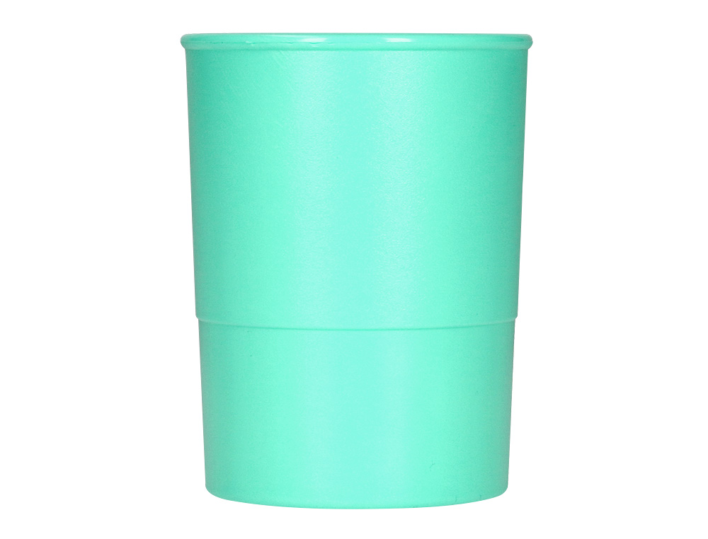 POT A CRAYONS Q-CONNECT PLASTIQUE DIAMETRE 75MM HAUTEUR 100MM COLORIS VERT MENTHE OPAQUE