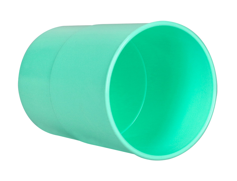 POT A CRAYONS Q-CONNECT PLASTIQUE DIAMETRE 75MM HAUTEUR 100MM COLORIS VERT MENTHE OPAQUE