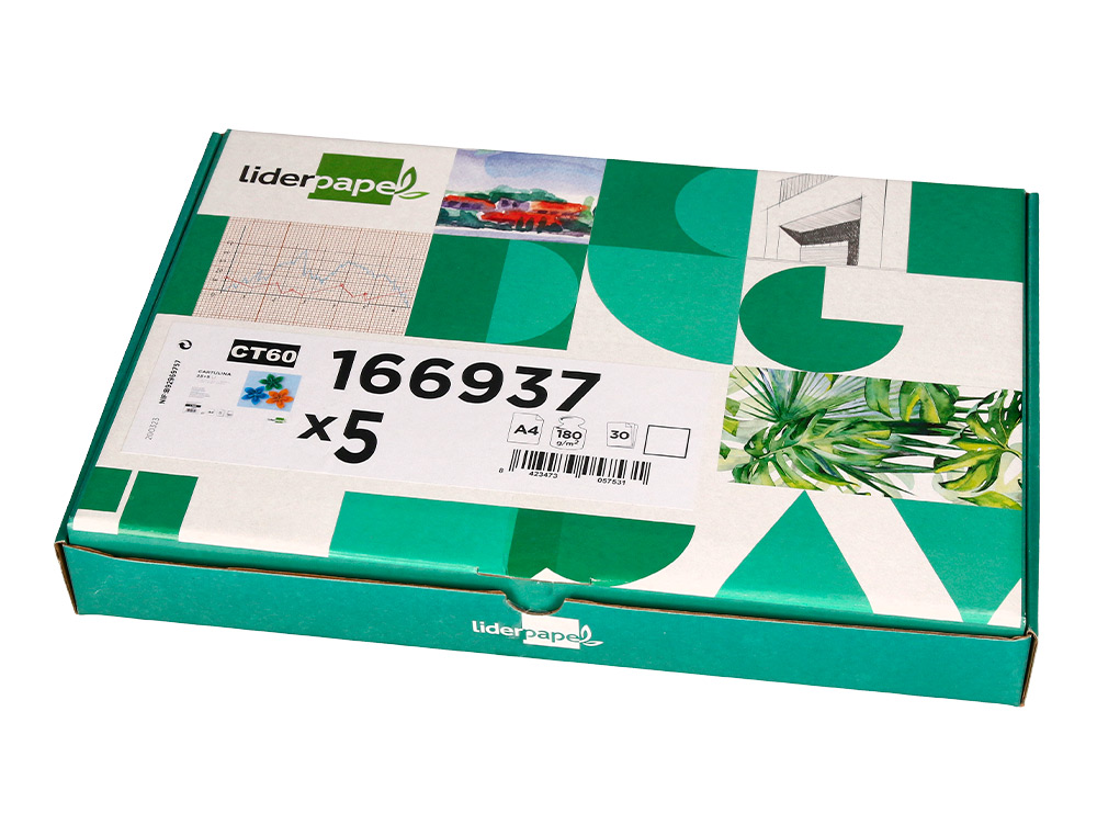 PAPIER CARTONNE LIDERPAPEL A4 180GR COLORIS BLANC PAQUET 25+5 FEUILLES