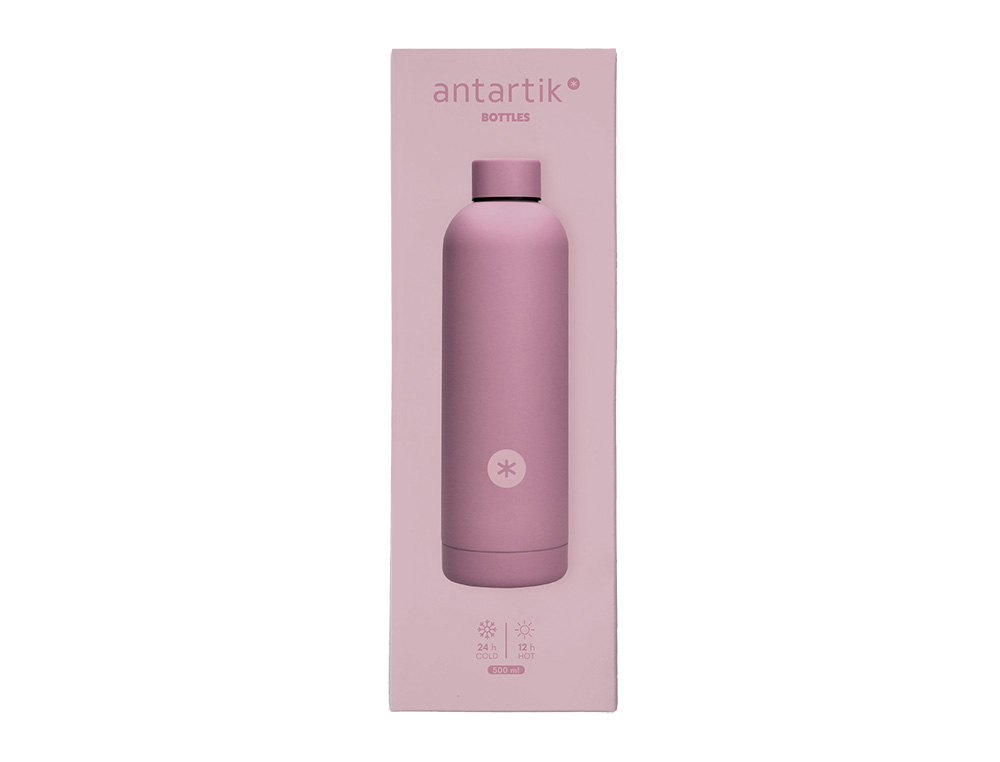 BOUTEILLE ISOTHERME ANTARTIK ACIER INOXYDABLE SANS BPA 500ML COLORIS ROSE
