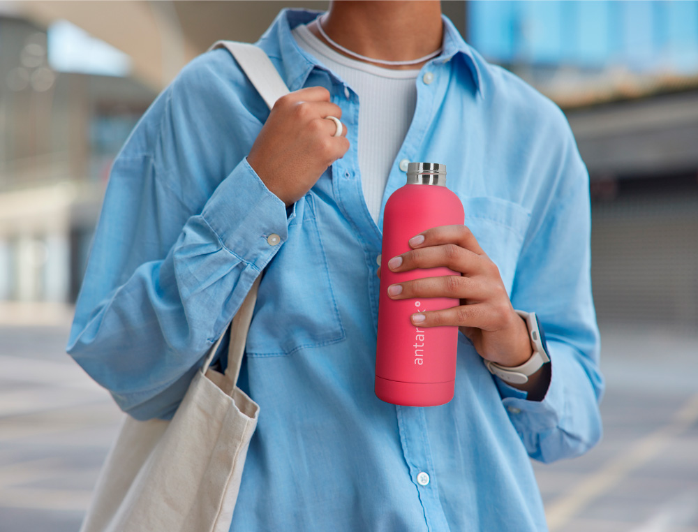 BOUTEILLE ISOTHERME ANTARTIK ACIER INOXYDABLE SANS BPA     500ML COLORIS FUCHSIA