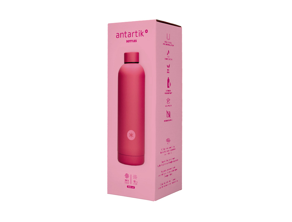 BOUTEILLE ISOTHERME ANTARTIK ACIER INOXYDABLE SANS BPA     500ML COLORIS FUCHSIA