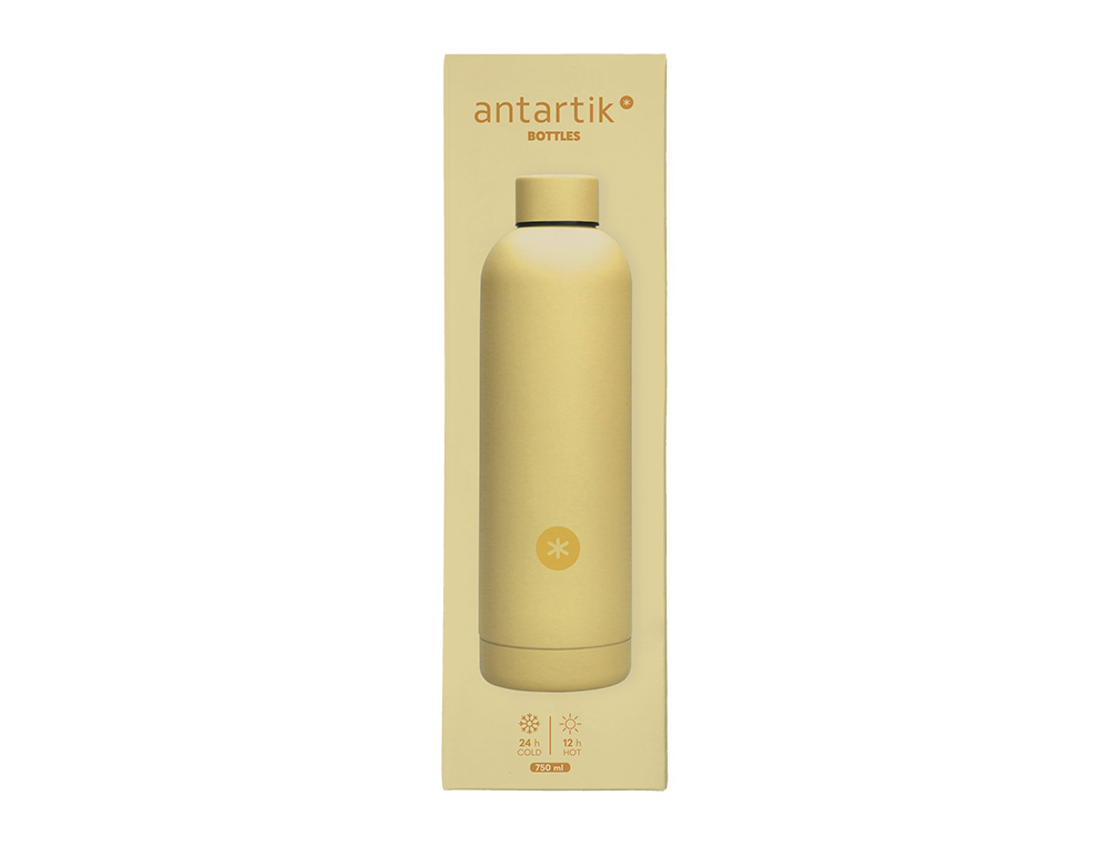 BOUTEILLE ISOTHERME ANTARTIK ACIER INOXYDABLE SANS BPA 750ML COLORIS JAUNE