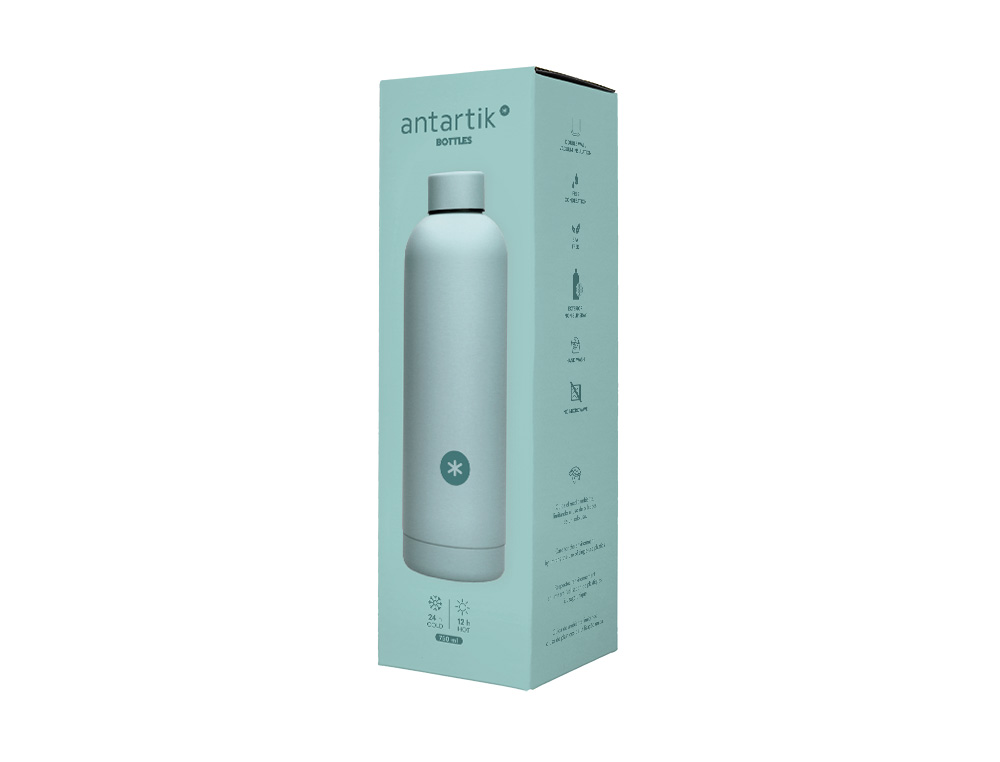 BOUTEILLE ISOTHERME ANTARTIK ACIER INOXYDABLE SANS BPA 750ML COLORIS MENTHE