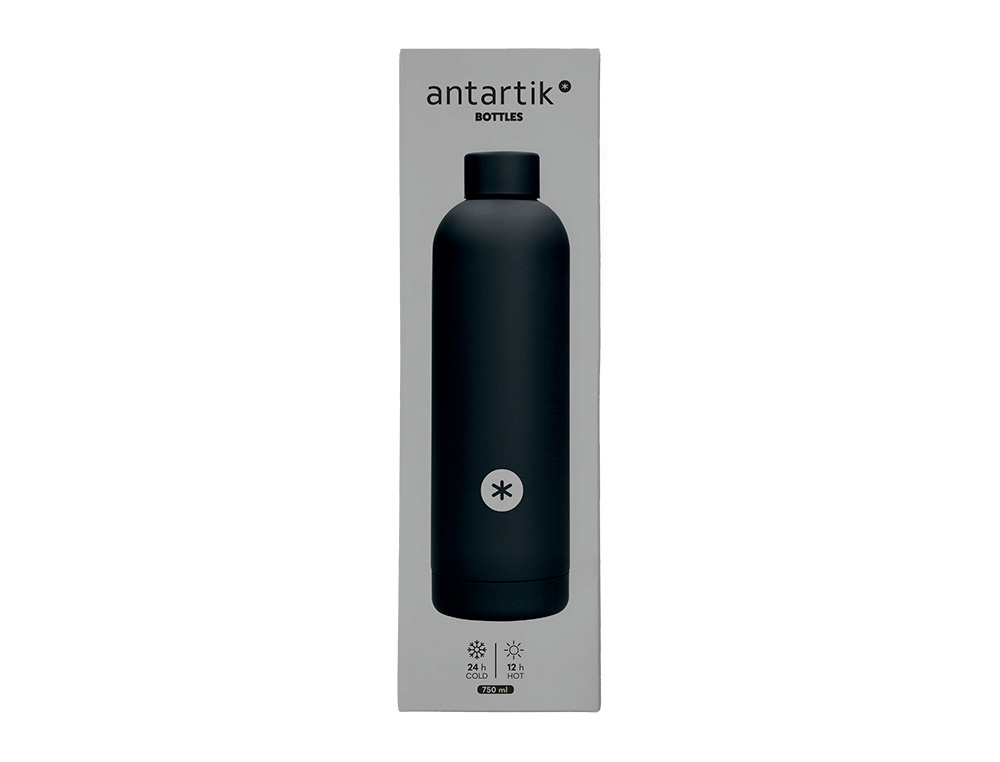 BOUTEILLE ISOTHERME ANTARTIK ACIER INOXYDABLE SANS BPA     750ML COLORIS NOIR