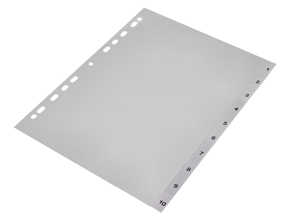 INTERCALAIRE Q-CONNECT NUMERIQUE 1-10 PLASTIQUE 10 POSITIONS A4 INDICE MULTIPERFORE