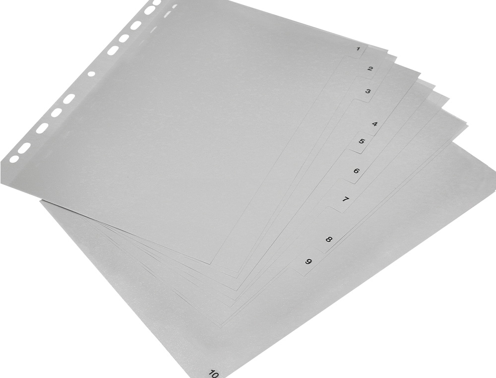 INTERCALAIRE Q-CONNECT NUMERIQUE 1-10 PLASTIQUE 10 POSITIONS A4 INDICE MULTIPERFORE
