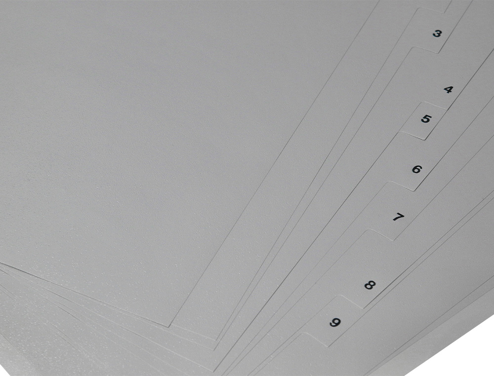 INTERCALAIRE Q-CONNECT NUMERIQUE 1-10 PLASTIQUE 10 POSITIONS A4 INDICE MULTIPERFORE