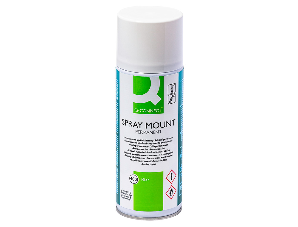 COLLE Q-CONNECT ADHESIF SPRAY MOUNT ADHESIF PERMANENT FLACON 400 ML