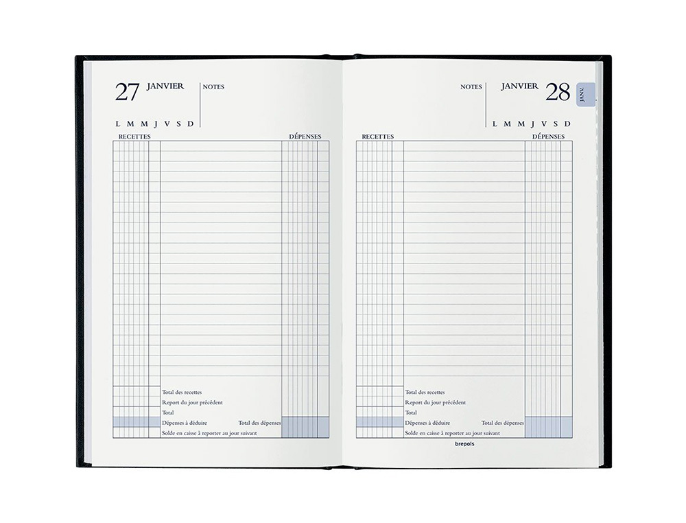 AGENDA PERPETUEL CAISSE BROCHE 1J COUL