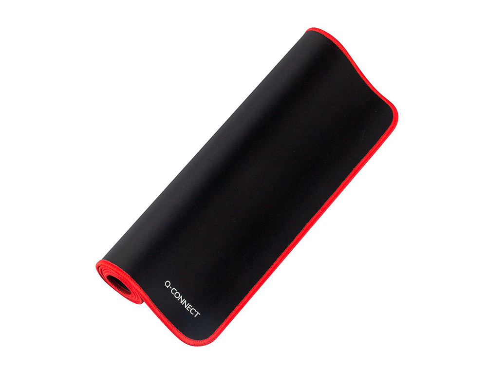 TAPIS SOURIS Q-CONNECT XXL 900X400MM COLORIS NOIR AVEC   BORD ROUGE