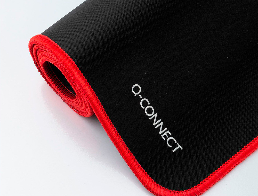 TAPIS SOURIS Q-CONNECT XXL 900X400MM COLORIS NOIR AVEC   BORD ROUGE