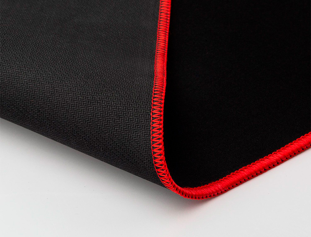 TAPIS SOURIS Q-CONNECT XXL 900X400MM COLORIS NOIR AVEC   BORD ROUGE