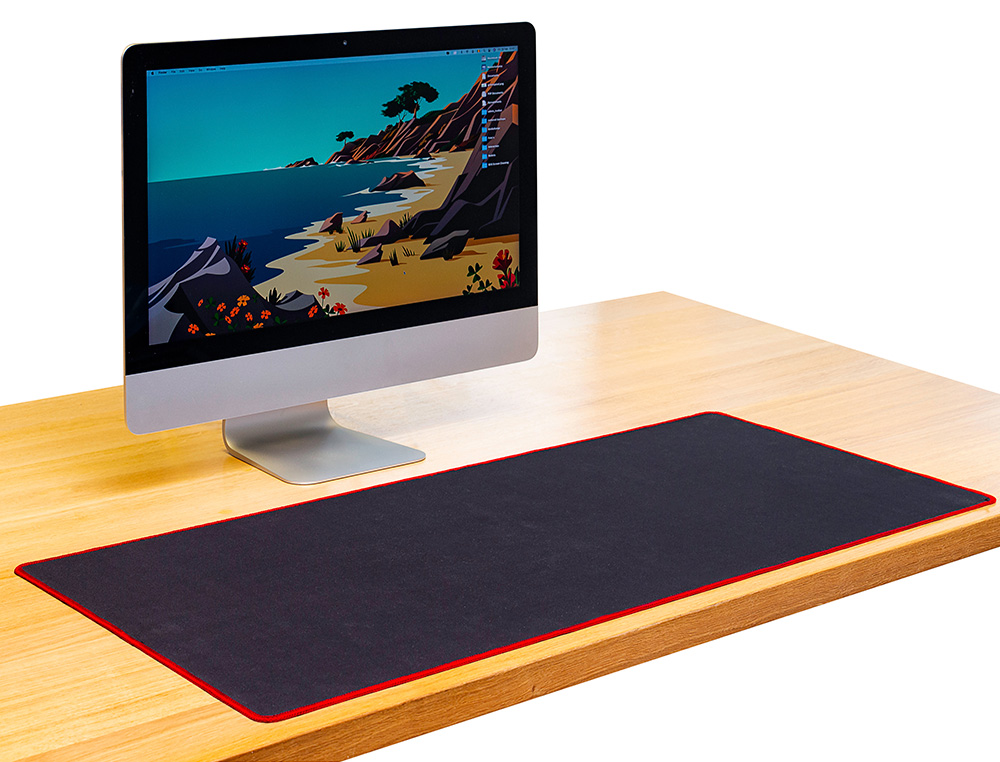TAPIS SOURIS Q-CONNECT XXL 900X400MM COLORIS NOIR AVEC   BORD ROUGE