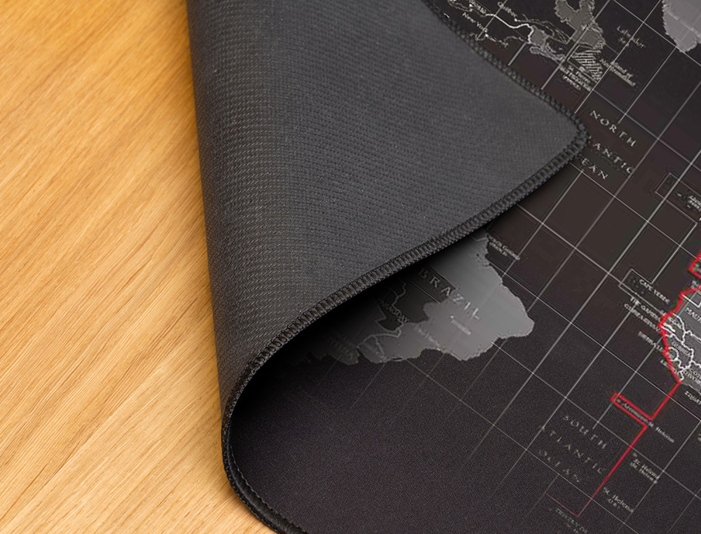 TAPIS SOURIS Q-CONNECT XXL 900X400MM COLORIS NOIR AVEC DESIGN CARTE DU MONDE