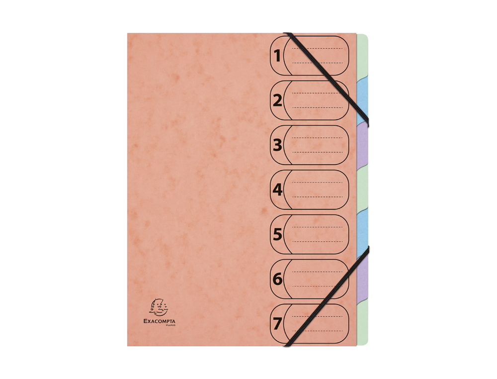 TRIEUR HARMONIKA EXACOMPTA AQUAREL A4 7 COMPARTIMENTS    FERMETURE ELASTIQUE COLORIS   ASSORTIS