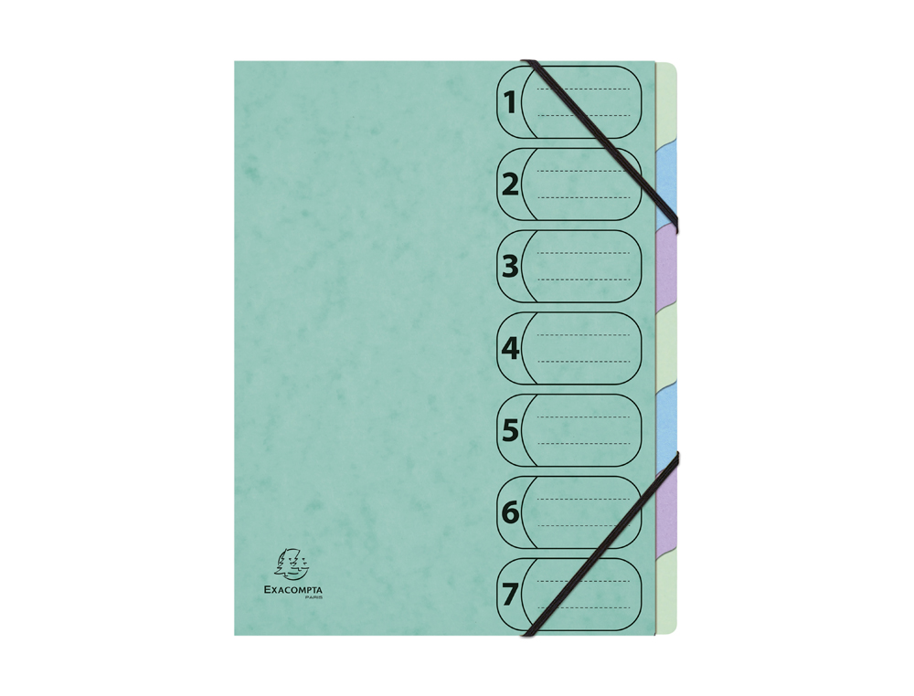 TRIEUR HARMONIKA EXACOMPTA AQUAREL A4 7 COMPARTIMENTS    FERMETURE ELASTIQUE COLORIS   ASSORTIS