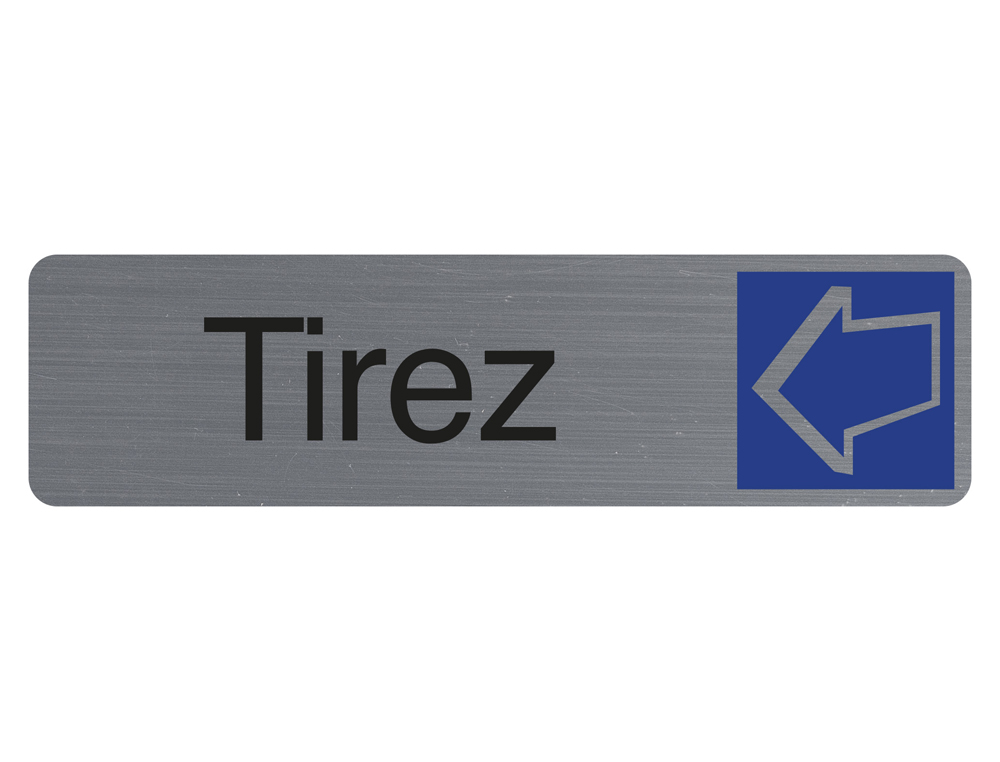 PLAQUE ADHESIVE EXACOMPTA TIREZ IMITATION ALUMINIUM     16,5X4,4CM