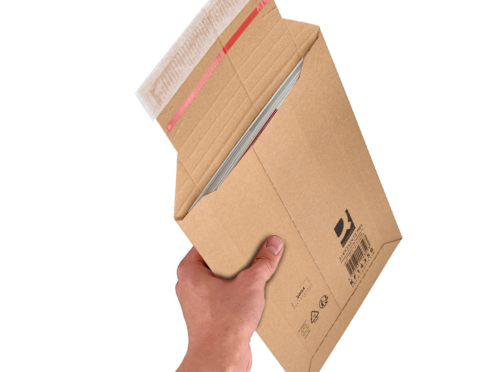 POCHETTE D'EXPEDITION Q-CONNECT CARTON 100% RECYCLE ET RECYCLABLE FERMETURE AUTO-ADHESIVE 314X252X72MM COLORIS KRAFT