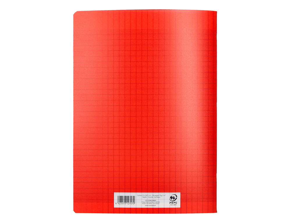 CAHIER PIQURE LIDERPAPEL COUVERTURE PP 240X320MM 96P   SEYES COLORIS ROUGE