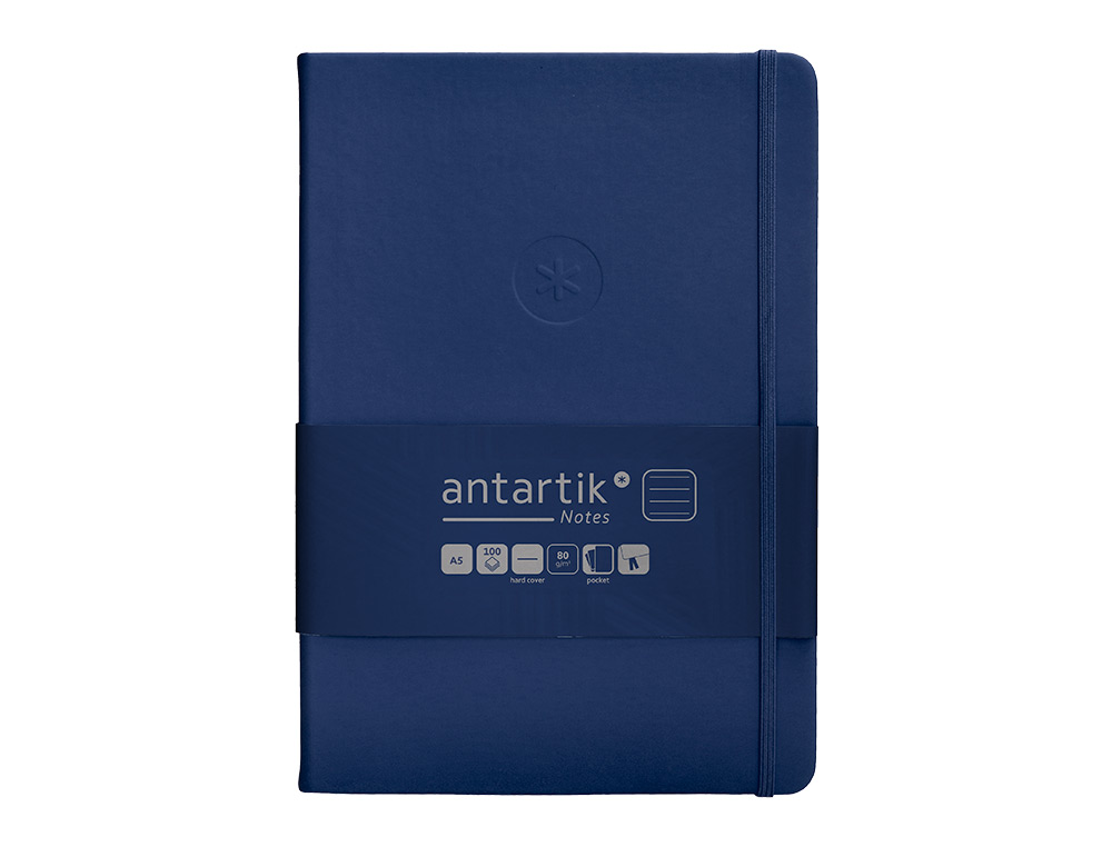 CARNET A5 ANTARTIK NOTES LIGNECOUVERTURE RIGIDE FERMETURE   ELASTIQUE 100 PAGES 80GR      COLORIS BLEU MARINE