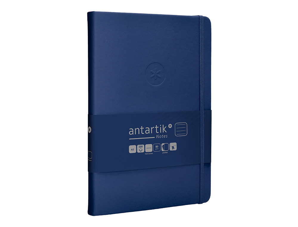 CARNET A5 ANTARTIK NOTES LIGNECOUVERTURE RIGIDE FERMETURE   ELASTIQUE 100 PAGES 80GR      COLORIS BLEU MARINE