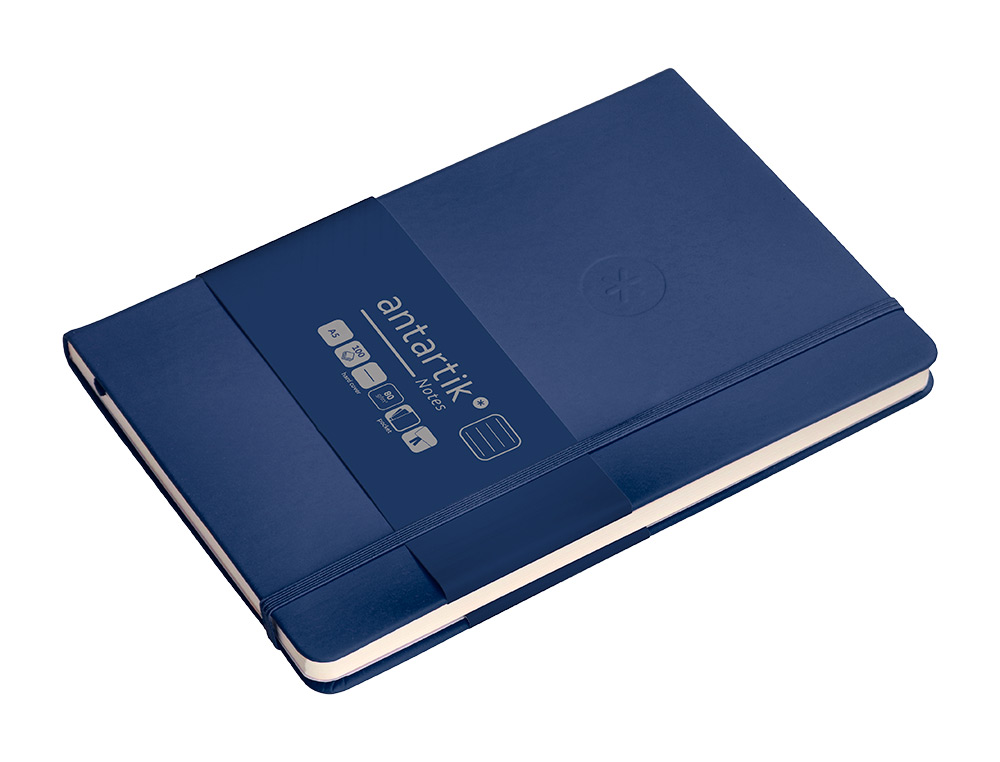 CARNET A5 ANTARTIK NOTES LIGNECOUVERTURE RIGIDE FERMETURE   ELASTIQUE 100 PAGES 80GR      COLORIS BLEU MARINE
