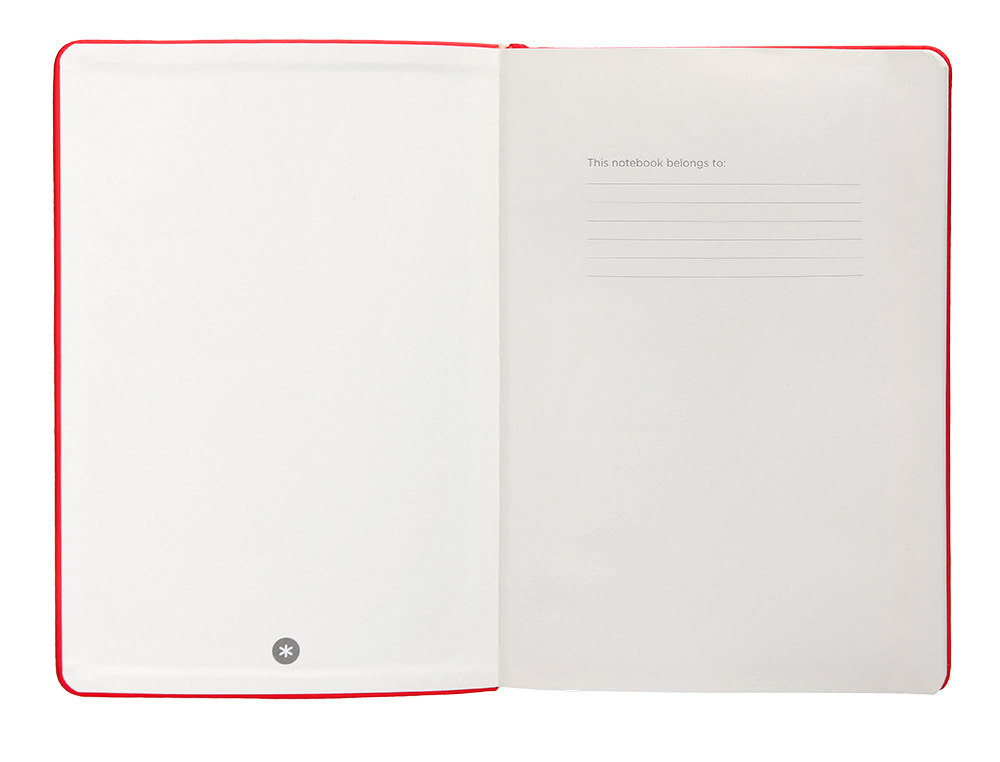 CARNET A5 ANTARTIK NOTES PAPIER UNI IVOIRE COUVERTURE  RIGIDE FERMETURE ELASTIQUE 100PAGES 80GR COLORIS ROUGE